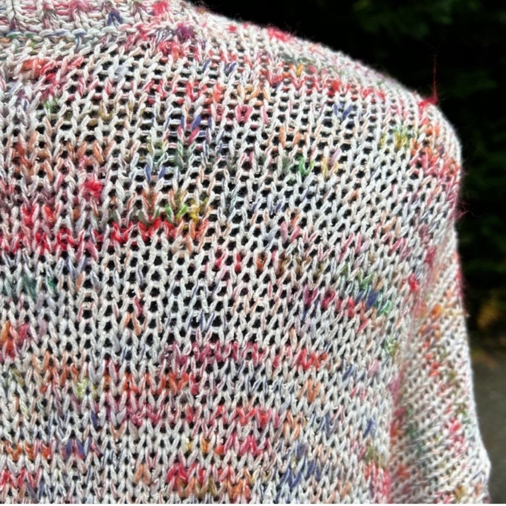 LOFT Confetti Open Knit Cardigan Long Slouch Sweater Size Medium - Picture 7 of 7